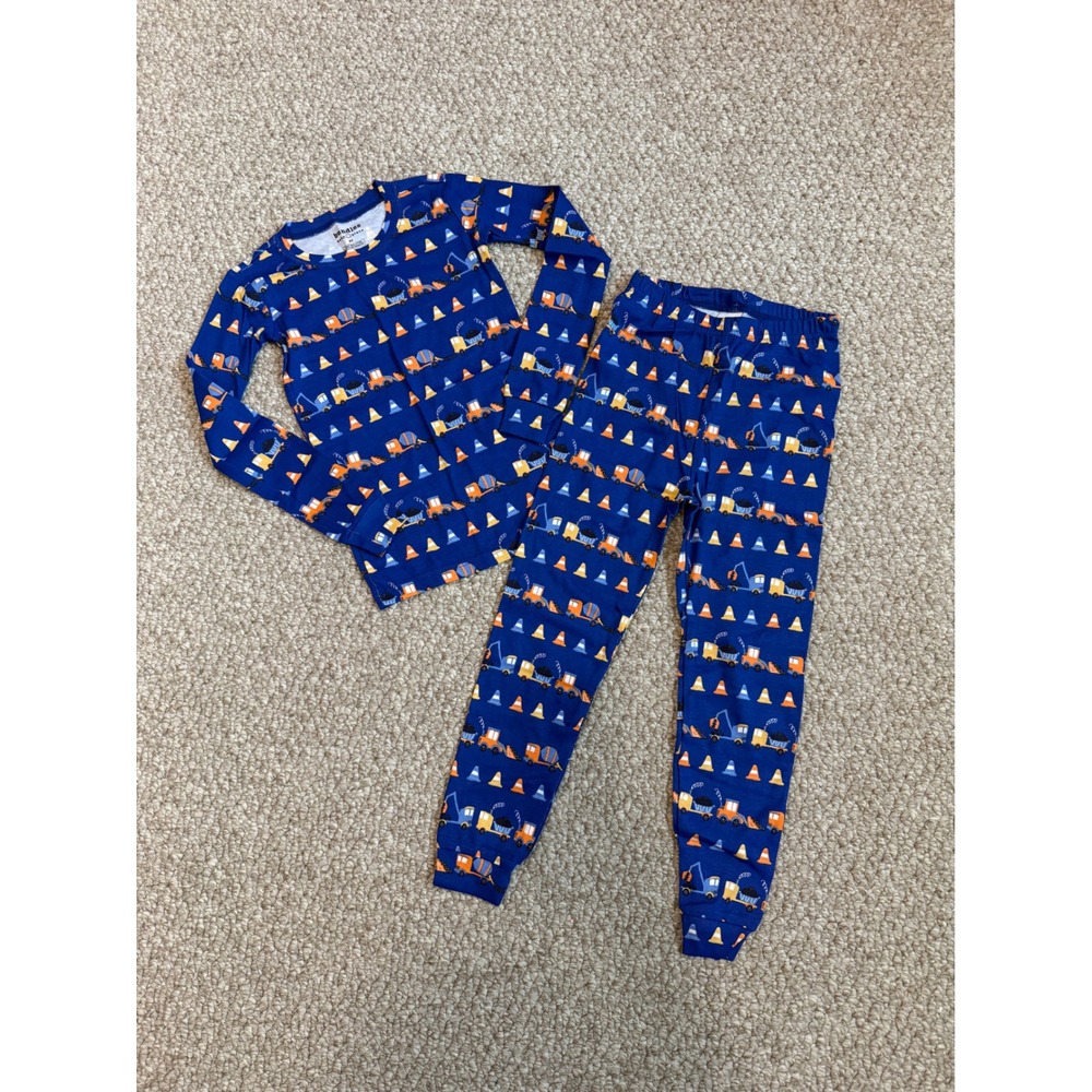 Baby Place Construction Trucks Pavement Cones Pajama Set Kids Size 5T